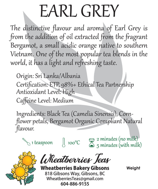 Earl Grey Tea label